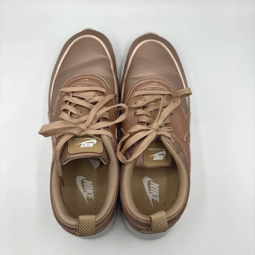 NIKE Air Max Thea Sneaker Women's Size US 9 Metallic Rose Gold Leather Shoes - Picture 2 of 9